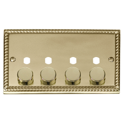 GCBR154PL Deco GCBR 4 GANG DOUBLE DIMMER PLATE & K