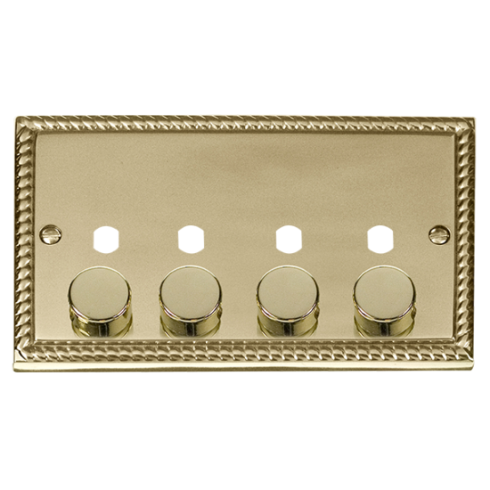 GCBR154PL Deco GCBR 4 GANG DOUBLE DIMMER PLATE & K