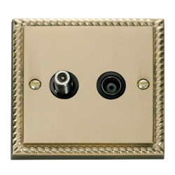 GCBR157BK Deco 1 Gang Satellite & Isolated Coaxial