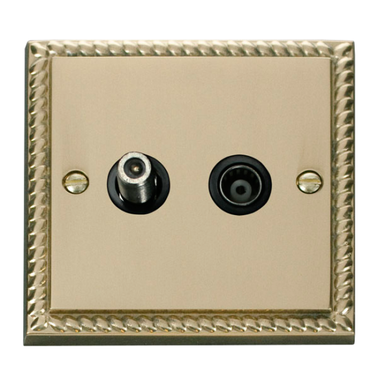 GCBR157BK Deco 1 Gang Satellite & Isolated Coaxial