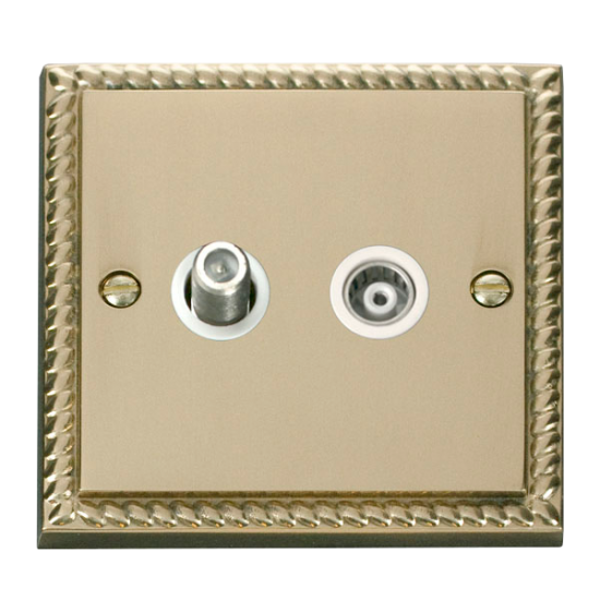 GCBR157WH Deco 1 Gang Satellite & Isolated Coaxial