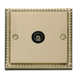 GCBR158BK Deco Single Isolated Coaxial Socket Outl
