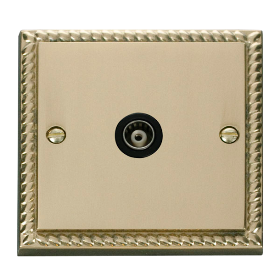 GCBR158BK Deco Single Isolated Coaxial Socket Outl