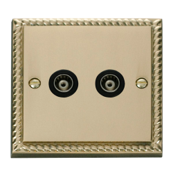 GCBR159BK Deco Twin Isolated Coaxial Socket Outlet