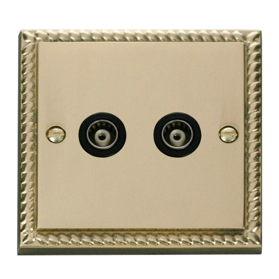 GCBR159BK Deco Twin Isolated Coaxial Socket Outlet