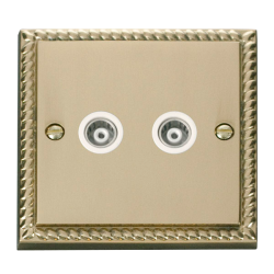 GCBR159WH Deco Twin Isolated Coaxial Socket Outlet