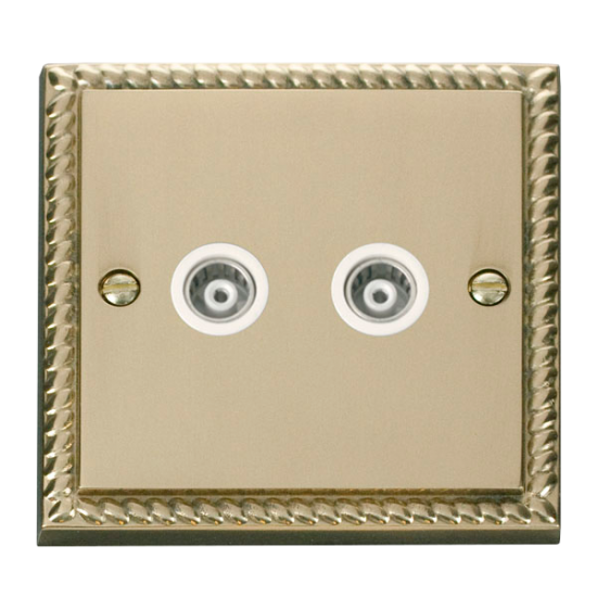 GCBR159WH Deco Twin Isolated Coaxial Socket Outlet