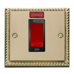GCBR201BK Deco 1 Gang 45A DP Switch With Neon - Bl