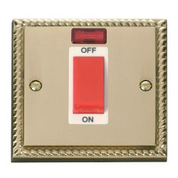 GCBR201WH Deco 1 Gang 45A DP Switch With Neon - Wh