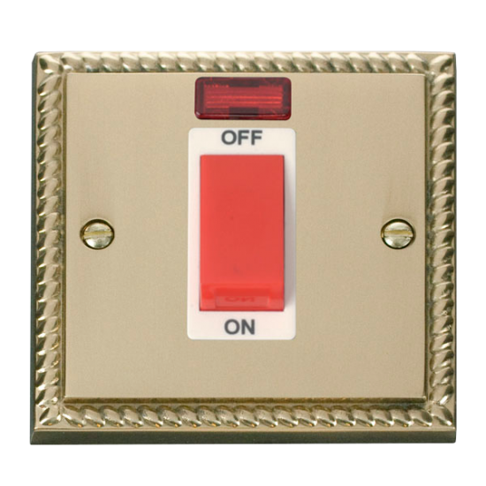 GCBR201WH Deco 1 Gang 45A DP Switch With Neon - Wh