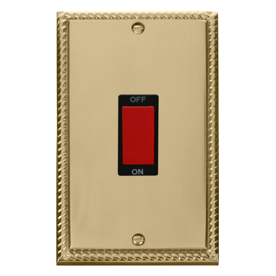 GCBR202BK Deco 2 Gang 45A DP Switch - Black