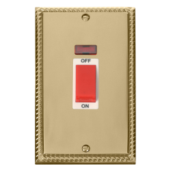 GCBR203WH Deco 2 Gang 45A DP Switch With Neon - Wh