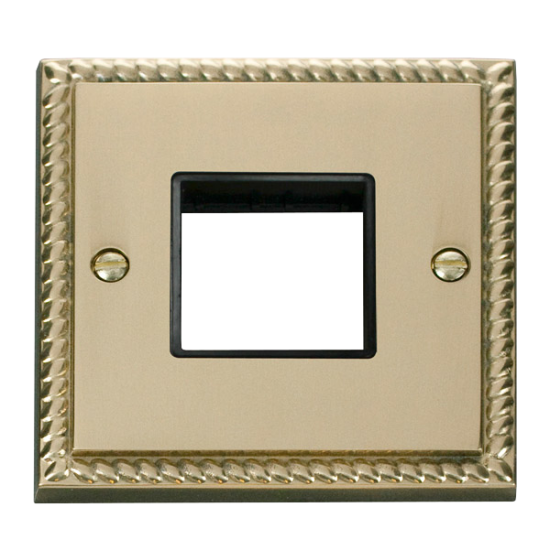 GCBR402BK Deco 1 Gang Plate Twin Aperture - Black