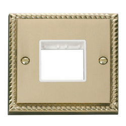 GCBR402WH Deco 1 Gang Plate Twin Aperture - White