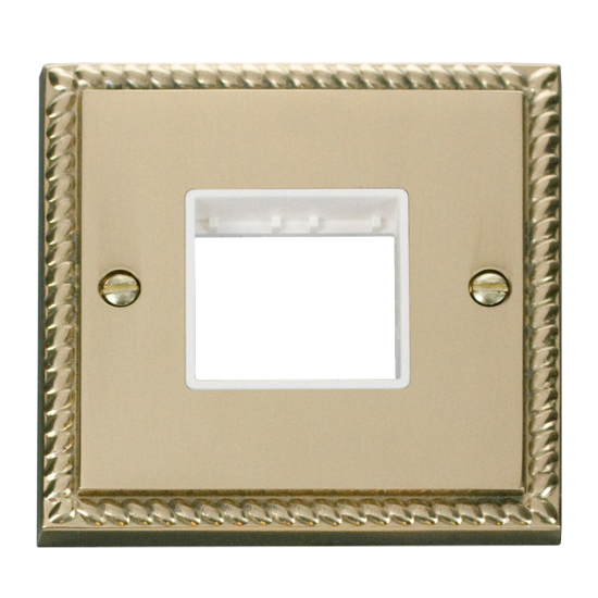 GCBR402WH Deco 1 Gang Plate Twin Aperture - White