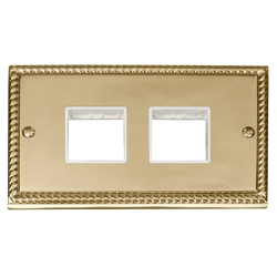 GCBR404WH Deco 2 Gang Plate (2 x 2) Aperture - Whi