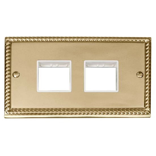 GCBR404WH Deco 2 Gang Plate (2 x 2) Aperture - Whi