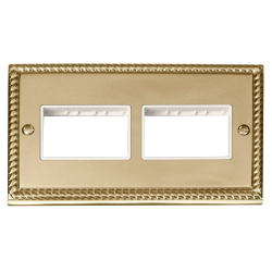 GCBR406WH Deco 2 Gang Plate (3 x 3) Aperture - Whi