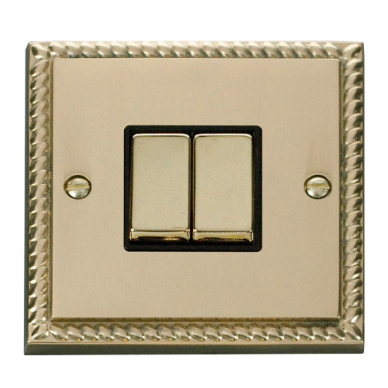 GCBR412BK Deco 2 Gang 2 Way 'Ingot' 10AX Switch -