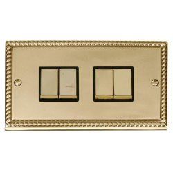 GCBR414BK Deco 4 Gang 2 Way 'Ingot' 10AX Switch -