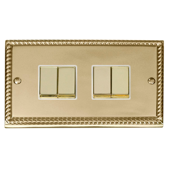 GCBR414WH Deco 4 Gang 2 Way 'Ingot' 10AX Switch -