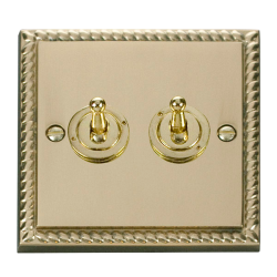 GCBR422 Deco 2 Gang 2 Way 10AX Toggle Switch