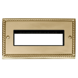 GCBR426BK Deco 2 Gang Plate 6 In-Line Aperture - B