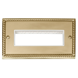 GCBR426WH Deco 2 Gang Plate 6 In-Line Aperture - W