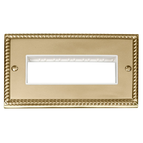 GCBR426WH Deco 2 Gang Plate 6 In-Line Aperture - W