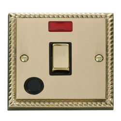 GCBR523BK Deco 20A 1 Gang DP 'Ingot' Switch With F