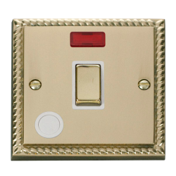 GCBR523WH Deco 20A 1 Gang DP 'Ingot' Switch With F