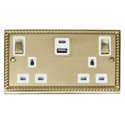 GCBR586WH Deco 2G 13A SW SKT 4.2A A&C USB INGOT GC