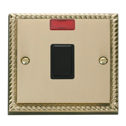 GCBR623BK Deco 20A 1 Gang DP Switch + Neon - Black
