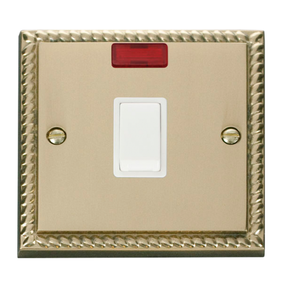 GCBR623WH Deco 20A 1 Gang DP Switch + Neon - White