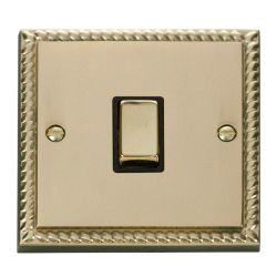 GCBR722BK Deco 20A 1 Gang DP 'Ingot' Switch - Blac