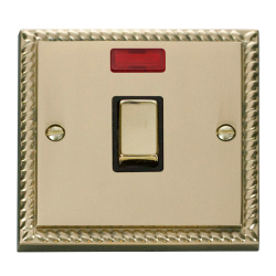 GCBR723BK Deco 20A 1 Gang DP 'Ingot' Switch + Neon