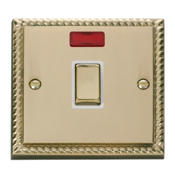 GCBR723WH Deco 20A 1 Gang DP 'Ingot' Switch + Neon