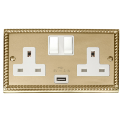 GCBR770WH Deco 13A 2G Switched Socket With 2.1A US