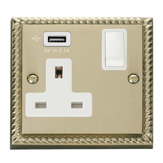 GCBR771UWH Deco 1G SKT USB 2.1A DECO