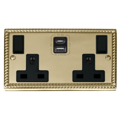 GCBR786BK Deco 2G 13A SW SKT 4.2A A&C USB GCBR BK