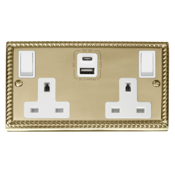 GCBR786WH Deco 2G 13A SW SKT 4.2A A&C USB GCBR WH