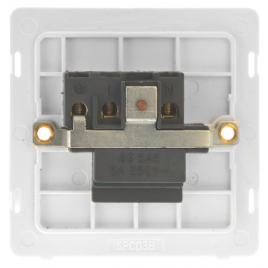 Scolmore Click Definity Complete SFAB038BK 5Amp Round Pin Socket  Antique Brass Black insert screwless
