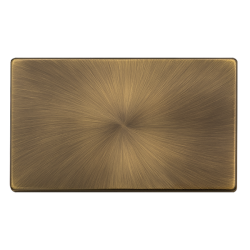 Scolmore Click Definity Complete SFAB061 2 Gang Blank Plate Antique Brass Screwless