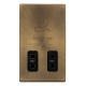 Scolmore Click Definity Complete SFAB100BK 115/230V Dual Voltage Shaver Socket Antique Brass Screwless Black Insert