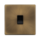 Scolmore Click Definity Complete SFAB115BK Single RJ11 Telephone Outlet Antique Brass Screwless Black Insert