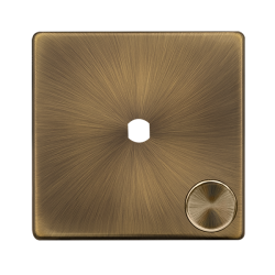 Scolmore Click Definity Complete SFAB141PL 1 Gang Unfurnished Dimmer Plate and Knobs Antique Brass Screwless