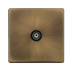 Scolmore Click Definity Complete SFAB158BK Single Isolated Coaxial Outlet Antique Brass Screwless Black Insert