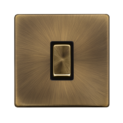Scolmore Click Definity Complete SFAB411BK 10 Amp Ingot 1 Gang 2 Way Switch Antique Brass Screwless