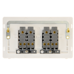Scolmore Click Definity Complete SFAB414BK 10 Amp Ingot 4 Gang 2 Way Switch Antique Brass Screwless Black insert