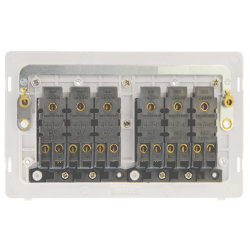 Scolmore Click Definity Complete SFAB416BK 10 Amp Ingot 6 Gang 2 Way Switch Antique Brass Screwless Black Insert